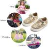 imageGINFIVE Toddler Girls Sneakers Little Girls Slip On Shoes Glitter Sneakers ToddlerGs05gold