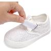 imageGINFIVE Toddler Girls Sneakers Little Girls Slip On Shoes Glitter Sneakers ToddlerGs05white