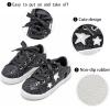 imageGINFIVE Toddler Girls Sneakers Little Girls Slip On Shoes Glitter Sneakers ToddlerGs06black