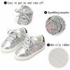 imageGINFIVE Toddler Girls Sneakers Little Girls Slip On Shoes Glitter Sneakers ToddlerGs06silver