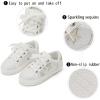 imageGINFIVE Toddler Girls Sneakers Little Girls Slip On Shoes Glitter Sneakers ToddlerGs06white