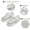 imageGINFIVE Toddler Girls Sneakers Little Girls Slip On Shoes Glitter Sneakers ToddlerGs07silver