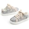 imageGINFIVE Toddler Girls Sneakers Little Girls Slip On Shoes Glitter Sneakers ToddlerGs08silver