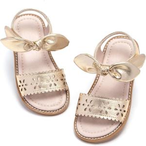 imageGINFIVE Toddler Girls Sandals Little Girls Kids Summer Shoes Toddler SandalsGf361gold