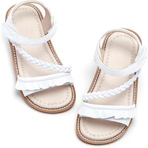 imageGINFIVE Toddler Girls Sandals Little Girls Kids Summer Shoes Toddler SandalsGf363white