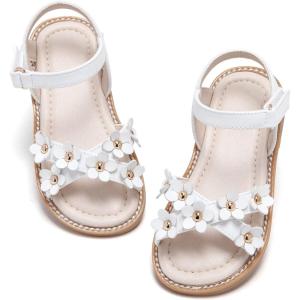 imageGINFIVE Toddler Girls Sandals Little Girls Kids Summer Shoes Toddler SandalsGf370white