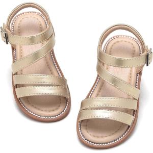 imageGINFIVE Toddler Girls Sandals Little Girls Kids Summer Shoes Toddler SandalsGn03gold