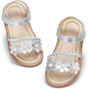 imageGINFIVE Toddler Girls Sandals Little Girls Kids Summer Shoes Toddler SandalsGn04silver