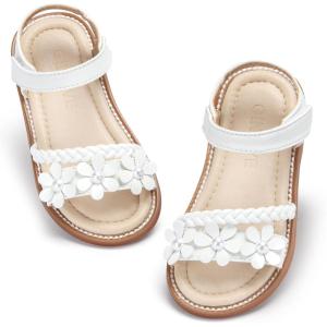 imageGINFIVE Toddler Girls Sandals Little Girls Kids Summer Shoes Toddler SandalsGn04white