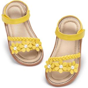 imageGINFIVE Toddler Girls Sandals Little Girls Kids Summer Shoes Toddler SandalsGn04yellow