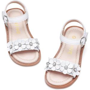 imageGINFIVE Toddler Girls Sandals Little Girls Kids Summer Shoes Toddler SandalsGs17  White