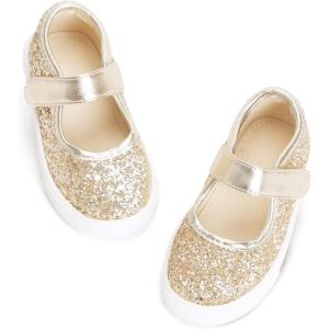 imageGINFIVE Toddler Girls Sneakers Little Girls Slip On Shoes Glitter Sneakers ToddlerGs04 Gold