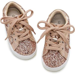 imageGINFIVE Toddler Girls Sneakers Little Girls Slip On Shoes Glitter Sneakers ToddlerGs06rose Gold