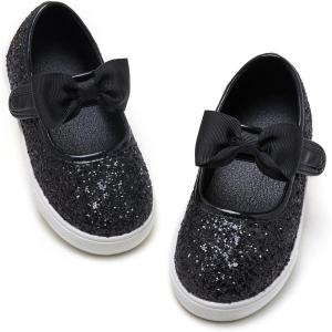 imageGINFIVE Toddler Girls Sneakers Little Girls Slip On Shoes Glitter Sneakers ToddlerGs07black