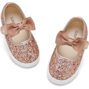 imageGINFIVE Toddler Girls Sneakers Little Girls Slip On Shoes Glitter Sneakers ToddlerGs07champagne