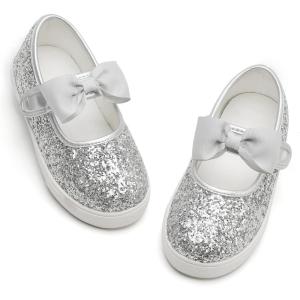imageGINFIVE Toddler Girls Sneakers Little Girls Slip On Shoes Glitter Sneakers ToddlerGs07silver
