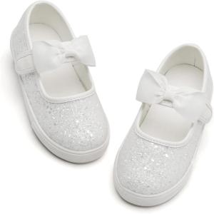 imageGINFIVE Toddler Girls Sneakers Little Girls Slip On Shoes Glitter Sneakers ToddlerGs07white
