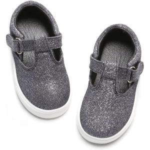 imageGINFIVE Toddler Girls Sneakers Little Girls Slip On Shoes Glitter Sneakers ToddlerGs10grayblue