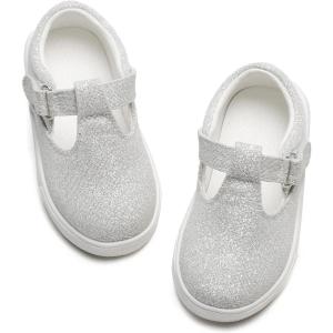 imageGINFIVE Toddler Girls Sneakers Little Girls Slip On Shoes Glitter Sneakers ToddlerGs10silver