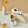 imageGINFIVE Toddler Girls Dress Shoes Little Girls Mary Janes Ballerina Flats Shoes ToddlerGf373White