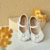 imageGINFIVE Toddler Girls Dress Shoes Little Girls Mary Janes Ballerina Flats Shoes ToddlerGf373White