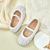 imageGINFIVE Toddler Girls Dress Shoes Little Girls Mary Janes Ballerina Flats Shoes ToddlerGh22  White