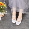 imageGINFIVE Toddler Girls Dress Shoes Little Girls Mary Janes Ballerina Flats Shoes ToddlerGh23  White