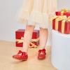 imageGINFIVE Toddler Girls Dress Shoes Little Girls Mary Janes Ballerina Flats Shoes ToddlerGl06red