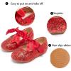 imageGINFIVE Toddler Girls Dress Shoes Little Girls Mary Janes Ballerina Flats Shoes ToddlerGl06red