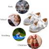 imageGINFIVE Toddler Girls Dress Shoes Little Girls Mary Janes Ballerina Flats Shoes ToddlerGl06silver
