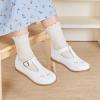 imageGINFIVE Toddler Girls Dress Shoes Little Kids Flats School Mary Janes ShoesGf282  White