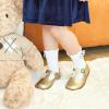 imageGINFIVE Toddler Girls Dress Shoes Little Kids Flats School Mary Janes ShoesGf287gold