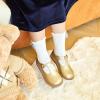 imageGINFIVE Toddler Girls Dress Shoes Little Kids Flats School Mary Janes ShoesGf287gold