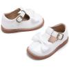imageGINFIVE Toddler Girls Dress Shoes Little Kids Flats School Mary Janes ShoesGf397white