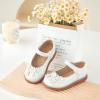 imageGINFIVE Toddler Girls Dress Shoes Little Kids Flats School Mary Janes ShoesGg07white