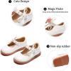 imageGINFIVE Toddler Girls Dress Shoes Little Kids Flats School Mary Janes ShoesGg09white