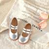 imageGINFIVE Toddler Girls Dress Shoes Little Kids Flats School Mary Janes ShoesGn53silver