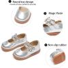 imageGINFIVE Toddler Girls Dress Shoes Little Kids Flats School Mary Janes ShoesGn53silver
