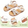 imageGINFIVE Toddler Girls Sandals Girls Toddler Sandals Little Girls Kids ShoesGg37white