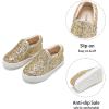 imageGINFIVE Toddler Girls Sneakers Little Girls Slip On Shoes Glitter Sneakers ToddlerGm02gold