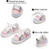 imageGINFIVE Toddler Girls Sneakers Little Girls Slip On Shoes Glitter Sneakers ToddlerGm03rainbow Silver