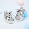 imageGINFIVE Toddler Girls Sneakers Little Girls Slip On Shoes Glitter Sneakers ToddlerGm03silver
