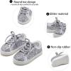 imageGINFIVE Toddler Girls Sneakers Little Girls Slip On Shoes Glitter Sneakers ToddlerGm03silver