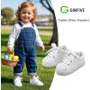 imageGINFIVE Toddler Girls Sneakers Little Girls Slip On Shoes Glitter Sneakers ToddlerGm03white