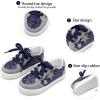 imageGINFIVE Toddler Girls Sneakers Little Girls Slip On Shoes Glitter Sneakers ToddlerGm04blue