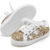 imageGINFIVE Toddler Girls Sneakers Little Girls Slip On Shoes Glitter Sneakers ToddlerGs09gold