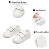 imageGINFIVE Toddler Girls Sneakers Little Girls Slip On Shoes School Sneakers ToddlerGm09white