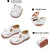 imageGINFIVE Toddler Little Girls Mary Janes Flats Girls Dress Shoes Kids ShoesGg06white