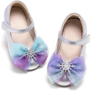 imageGINFIVE Toddler Girls Dress Shoes Little Girls Mary Janes Ballerina Flats Shoes ToddlerGf384 Silver