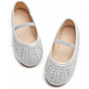 imageGINFIVE Toddler Girls Dress Shoes Little Girls Mary Janes Ballerina Flats Shoes ToddlerGh22  Silver